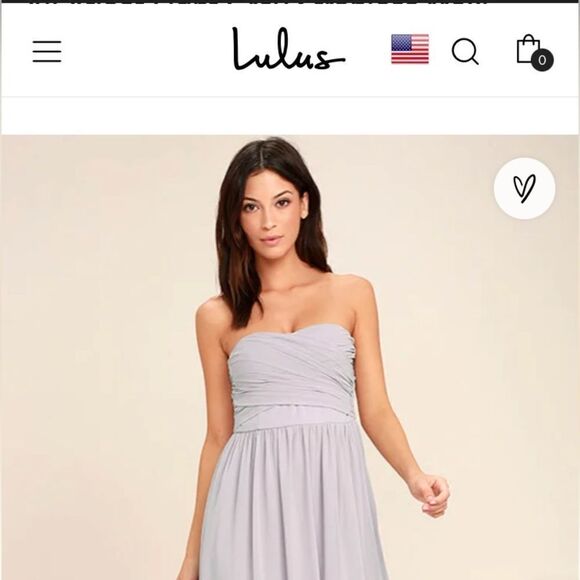 LuLu’s All Afloat Light Grey Strapless Maxi Dress Lulus All Afloat Maxi Dress M - Picture 1 of 12